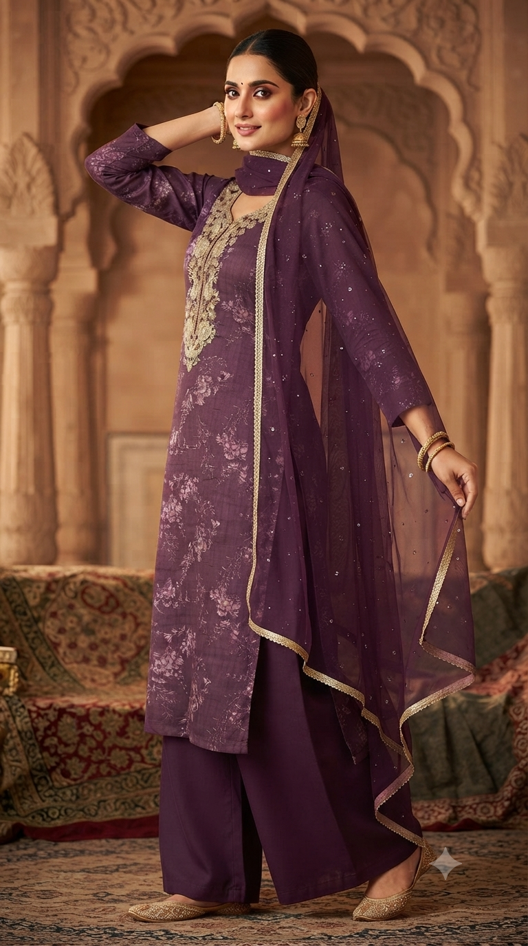 Handwork Jaam Cotton Suit with shiffon Embroidery  Dupatta