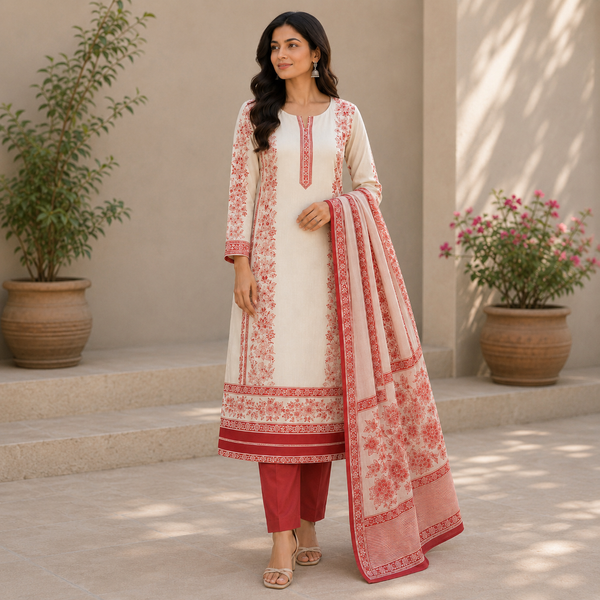 New Trending Jaam Top with Rayon Bottom & Printed Chiffon Dupatta