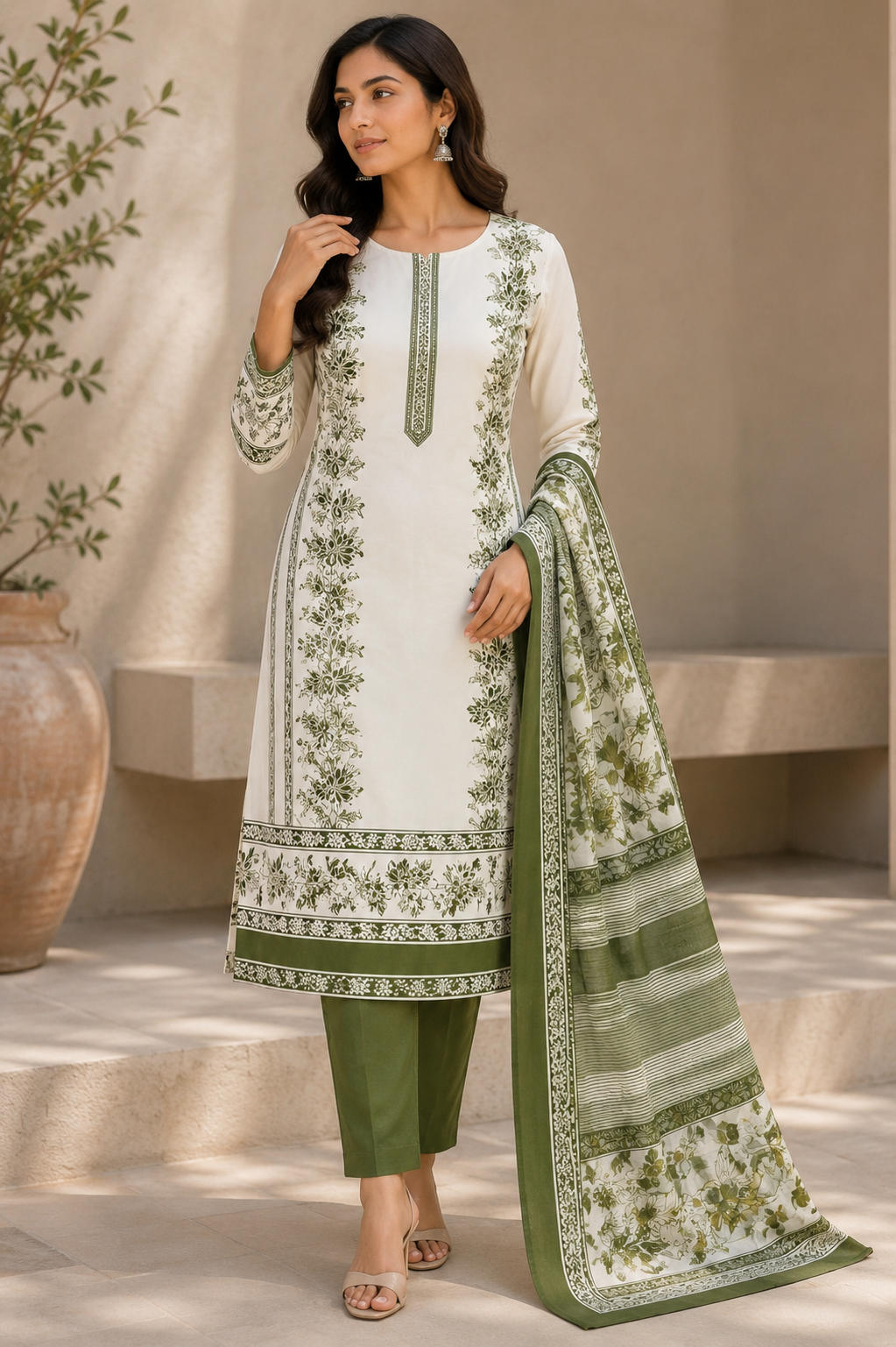 New Trending Jaam Top with Rayon Bottom & Printed Chiffon Dupatta