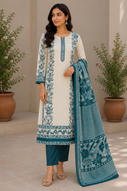 New Trending Jaam Top with Rayon Bottom & Printed Chiffon Dupatta