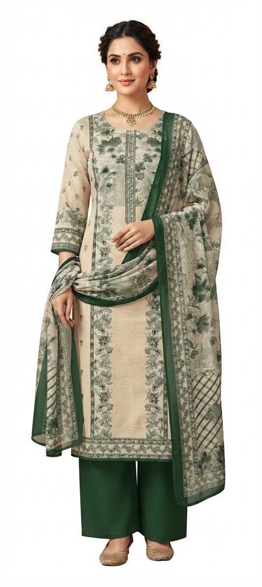 New Trending Jaam Top with Rayon Bottom & Printed Chiffon Dupatta