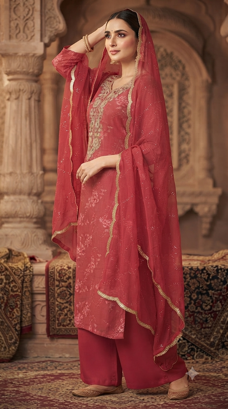 Handwork Jaam Cotton Suit with shiffon Embroidery  Dupatta