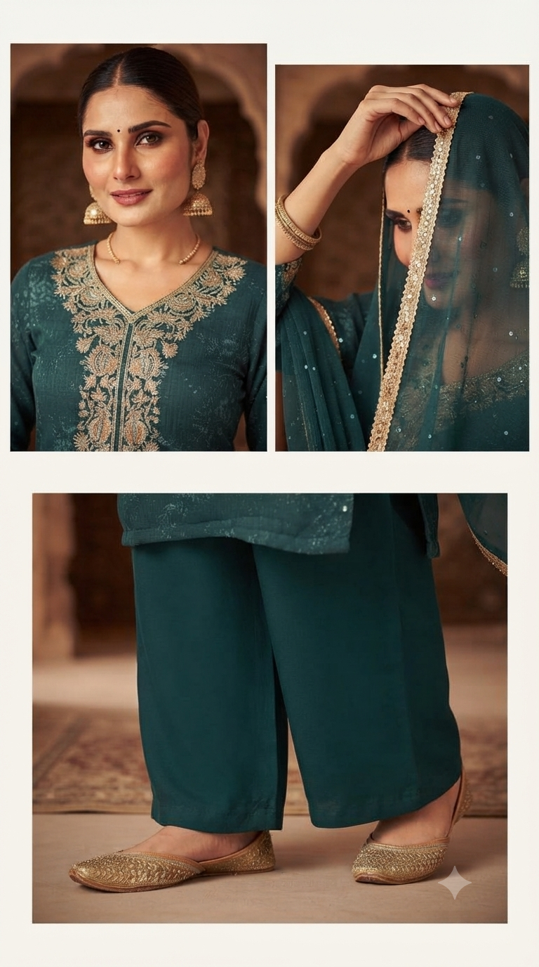 Handwork Jaam Cotton Suit with shiffon Embroidery  Dupatta