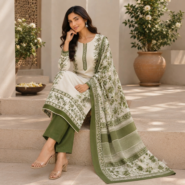 New Trending Jaam Top with Rayon Bottom & Printed Chiffon Dupatta