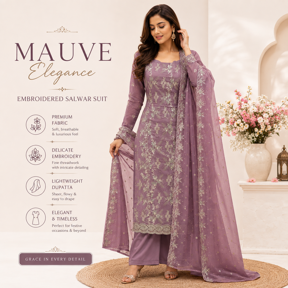 New zarkan work crunchy suit with rayon bottom and shiffon border work dupatta